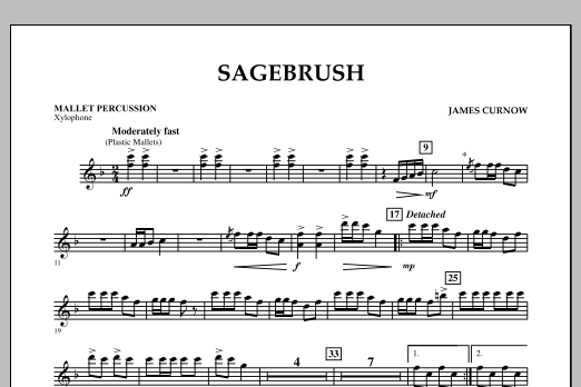 Download James Curnow Sagebrush - Mallet Percussion Sheet Music and learn how to play Concert Band PDF digital score in minutes