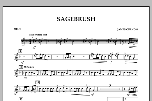 Download James Curnow Sagebrush - Oboe Sheet Music and learn how to play Concert Band PDF digital score in minutes