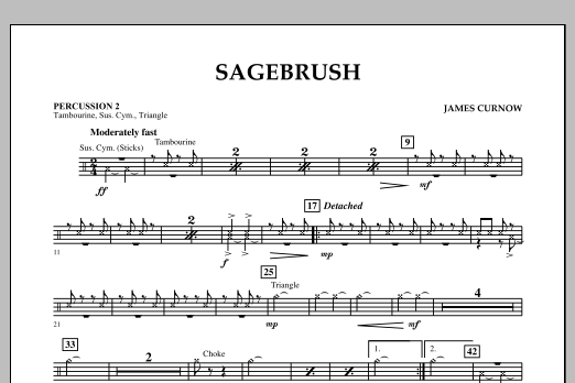 Download James Curnow Sagebrush - Percussion 2 Sheet Music and learn how to play Concert Band PDF digital score in minutes