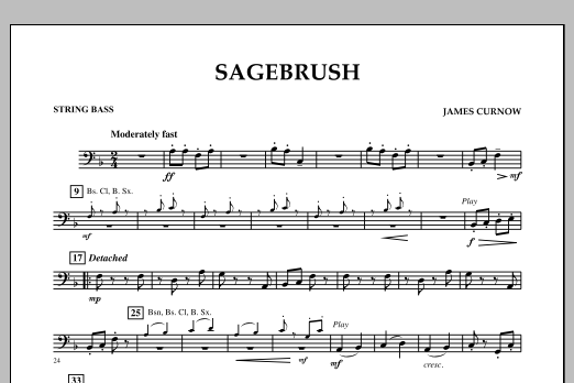 Download James Curnow Sagebrush - String Bass Sheet Music and learn how to play Concert Band PDF digital score in minutes