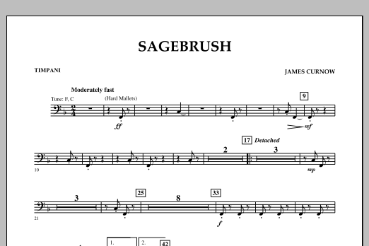 Download James Curnow Sagebrush - Timpani Sheet Music and learn how to play Concert Band PDF digital score in minutes