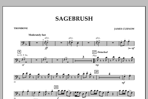 Download James Curnow Sagebrush - Trombone Sheet Music and learn how to play Concert Band PDF digital score in minutes
