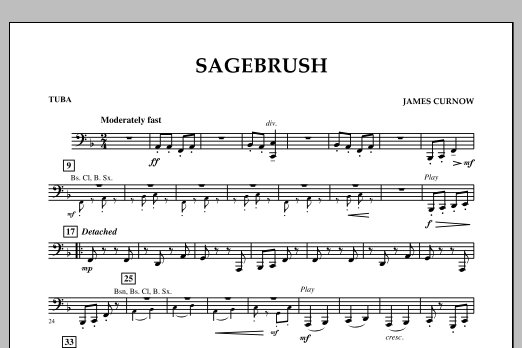 Download James Curnow Sagebrush - Tuba Sheet Music and learn how to play Concert Band PDF digital score in minutes