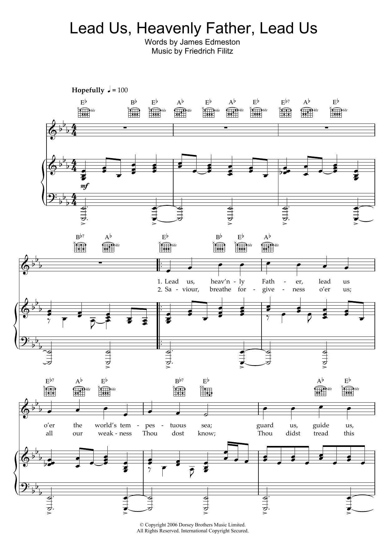Download James Edmeston Lead Us Heavenly Father, Lead Us Sheet Music and learn how to play Piano, Vocal & Guitar (Right-Hand Melody) PDF digital score in minutes