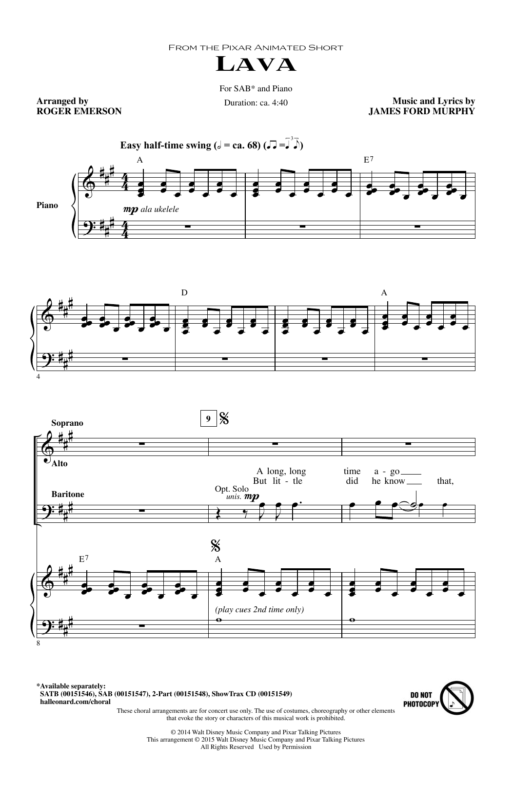 Download Kuana Torres Kahele & Napua Greig Lava (arr. Roger Emerson) Sheet Music and learn how to play SAB PDF digital score in minutes