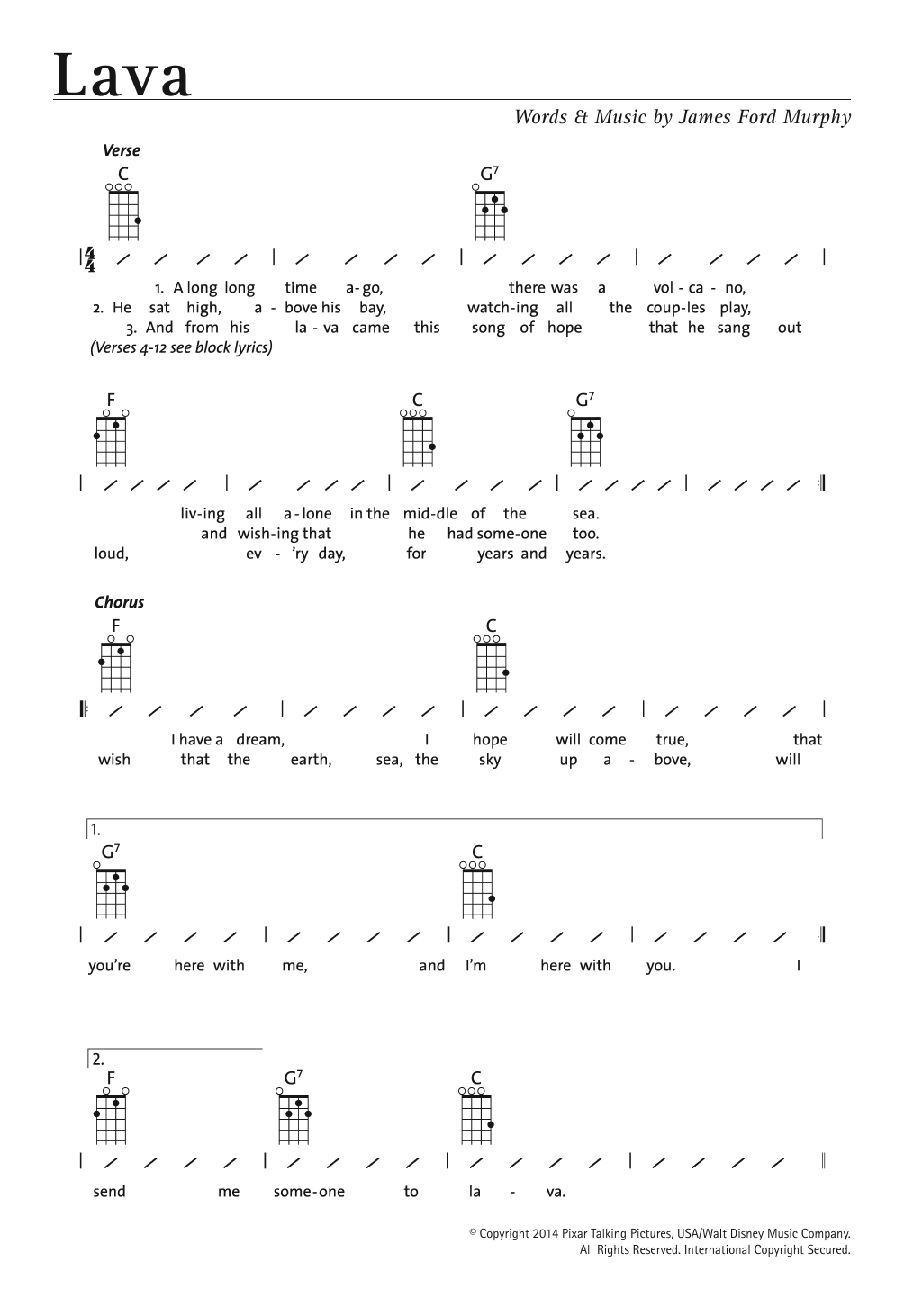 Download James Ford Murphy Lava Sheet Music and learn how to play Guitar Chords/Lyrics PDF digital score in minutes