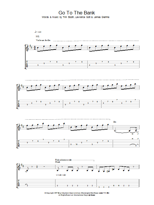 Download James Go To The Bank Sheet Music and learn how to play Guitar Tab PDF digital score in minutes