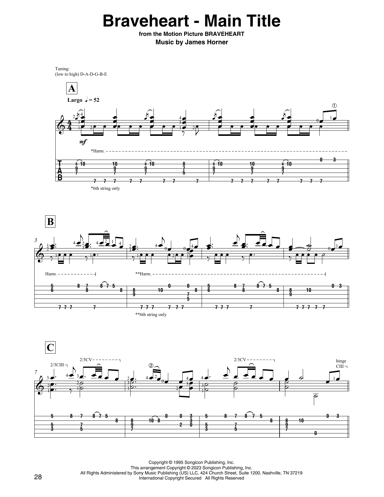 Download James Horner Braveheart - Main Title (arr. David Jaggs) Sheet Music and learn how to play Solo Guitar PDF digital score in minutes