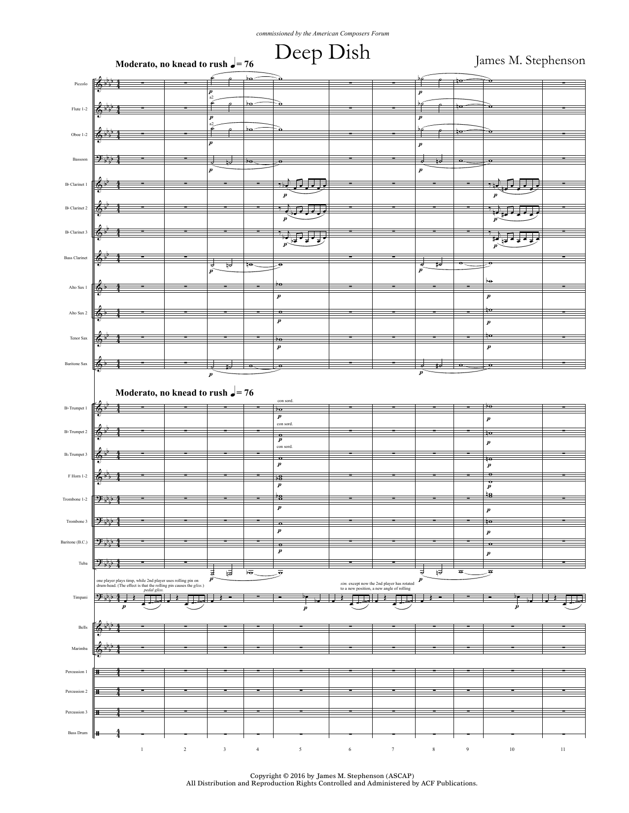 Download James (Jim) M. Stephenson Deep Dish - Full Score Sheet Music and learn how to play Concert Band PDF digital score in minutes