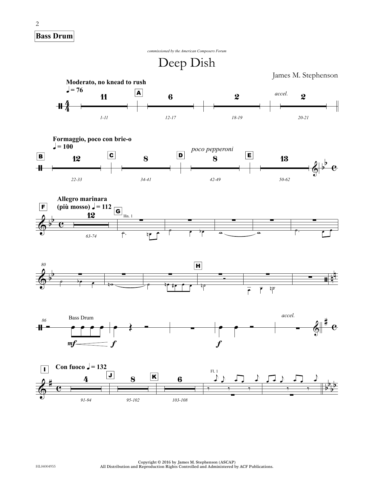 Download James (Jim) M. Stephenson Deep Dish - Percussion IV Sheet Music and learn how to play Concert Band PDF digital score in minutes