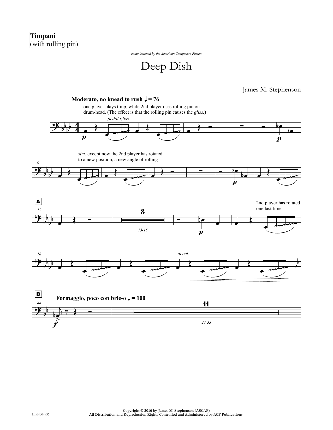 Download James (Jim) M. Stephenson Deep Dish - Timpani Sheet Music and learn how to play Concert Band PDF digital score in minutes