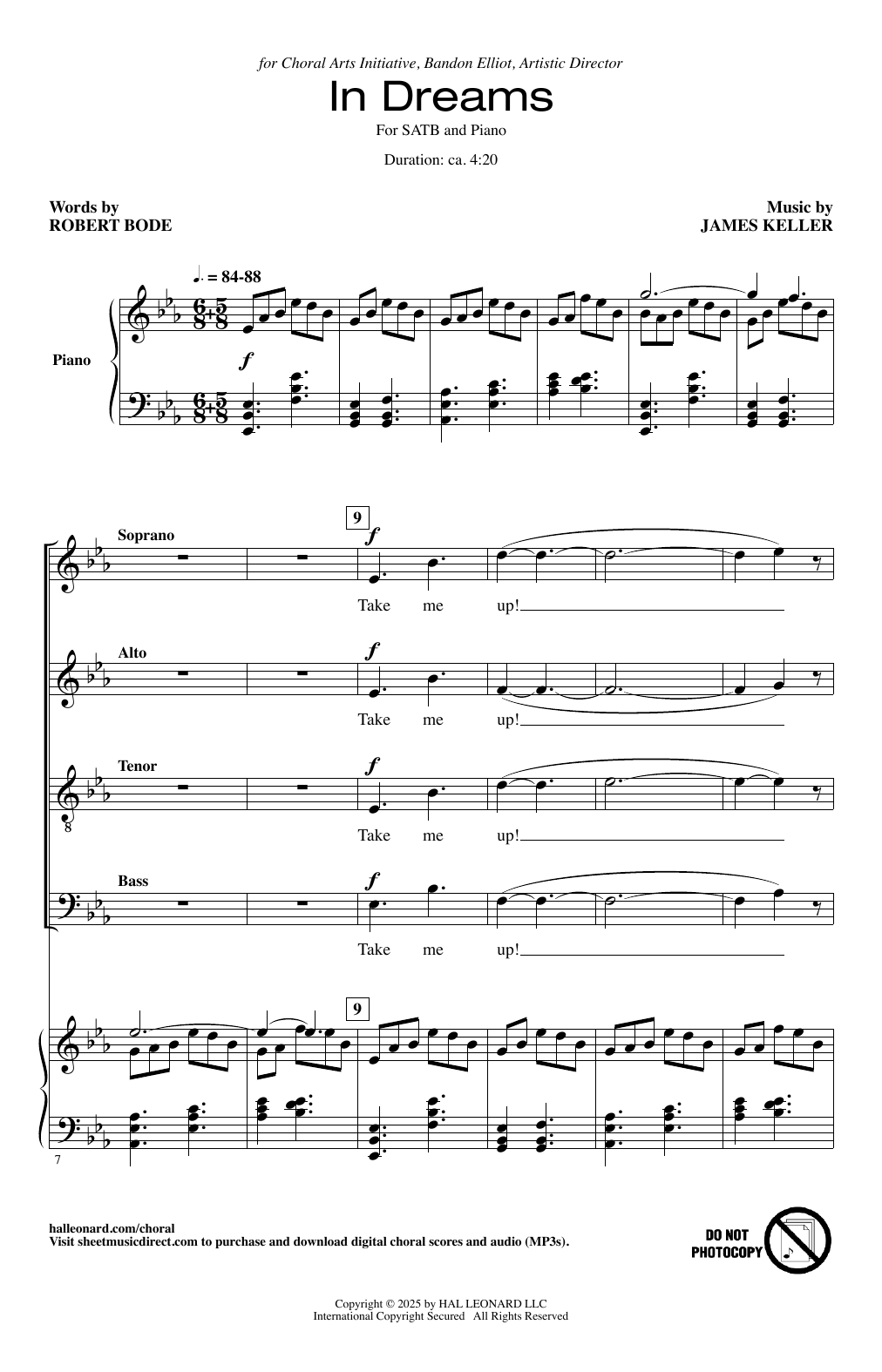 Download James Keller In Dreams Sheet Music and learn how to play SATB divisi Choir PDF digital score in minutes