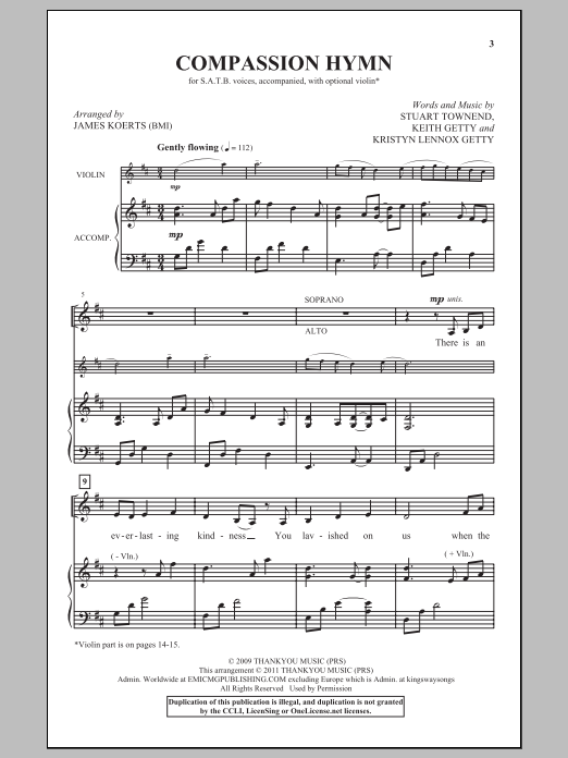 Download James Koerts Compassion Hymn Sheet Music and learn how to play SATB PDF digital score in minutes