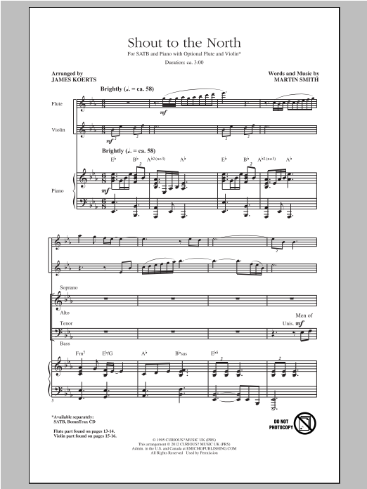 Download James Koerts Shout To The North Sheet Music and learn how to play SATB PDF digital score in minutes