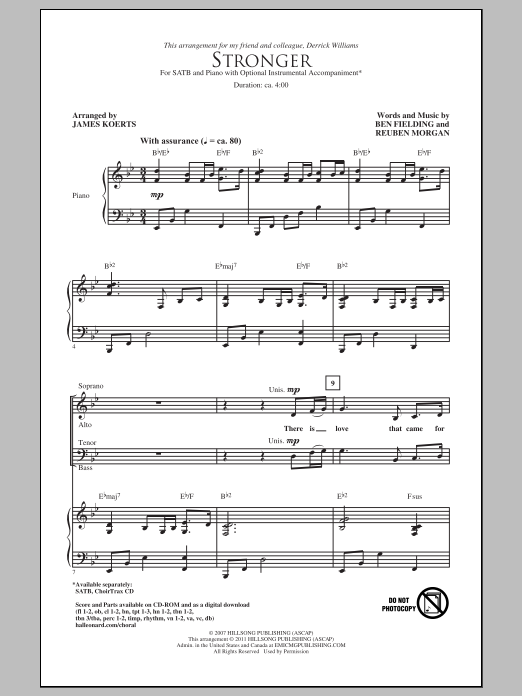 Download James Koerts Stronger Sheet Music and learn how to play SATB PDF digital score in minutes