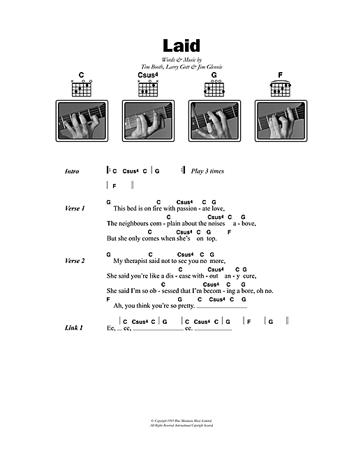 Download James Laid Sheet Music and learn how to play Lyrics & Chords PDF digital score in minutes