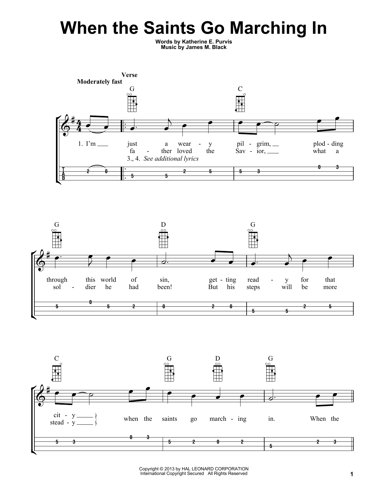 Download James M. Black When The Saints Go Marching In (arr. Bobby Westfall) Sheet Music and learn how to play Mandolin PDF digital score in minutes