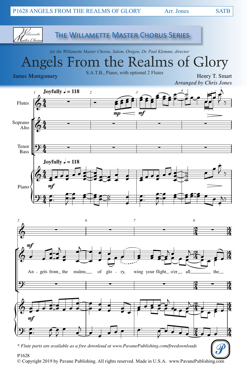 Download James Montgomery and Henry T. Smart Angels From the Realms of Glory (arr. Chris Jones) Sheet Music and learn how to play SATB Choir PDF digital score in minutes