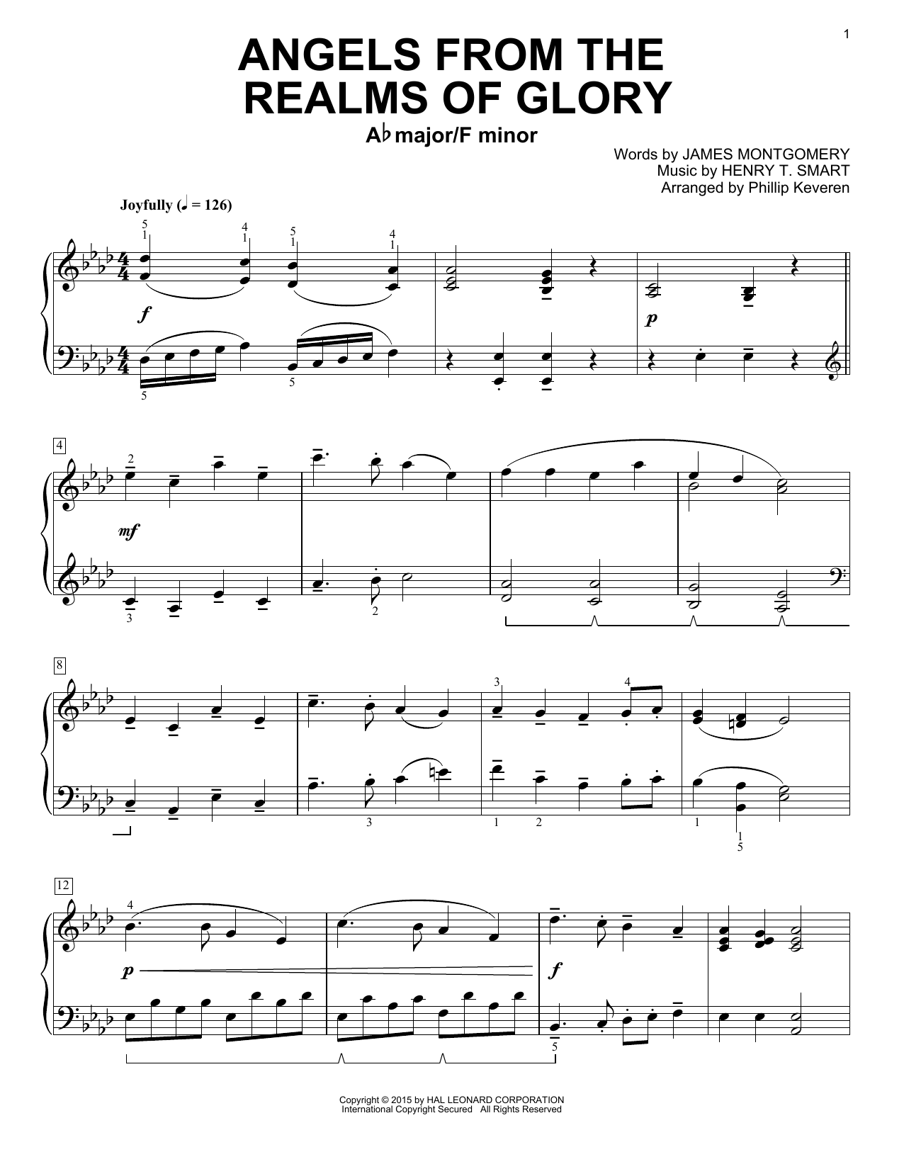 Download Christmas Carol Angels From The Realms Of Glory Sheet Music and learn how to play Piano PDF digital score in minutes