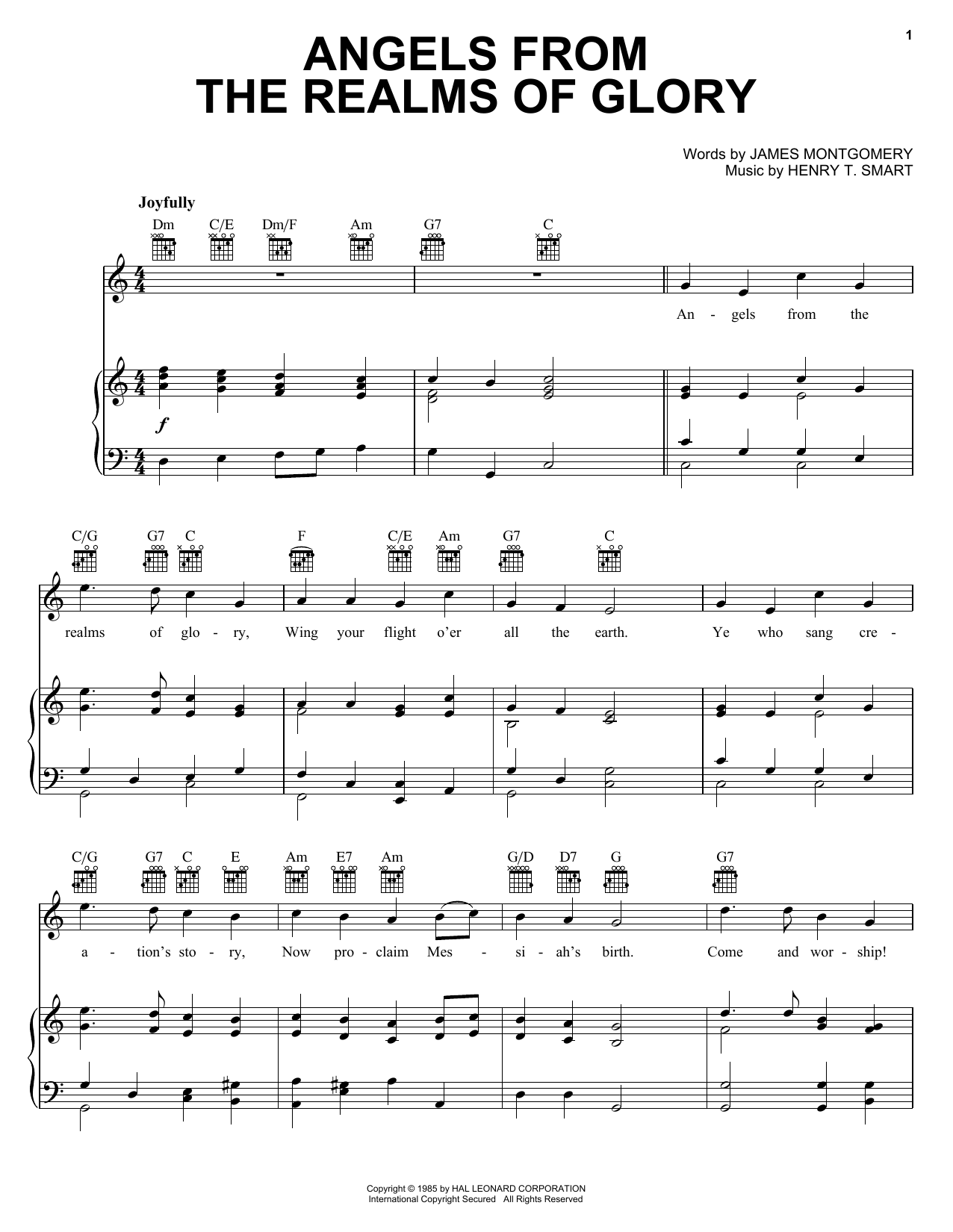 Download James Montgomery Angels From The Realms Of Glory Sheet Music and learn how to play Ukulele with strumming patterns PDF digital score in minutes
