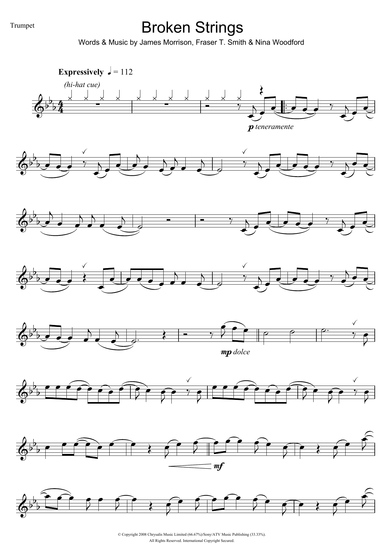 Download James Morrison Broken Strings Sheet Music and learn how to play Alto Saxophone PDF digital score in minutes