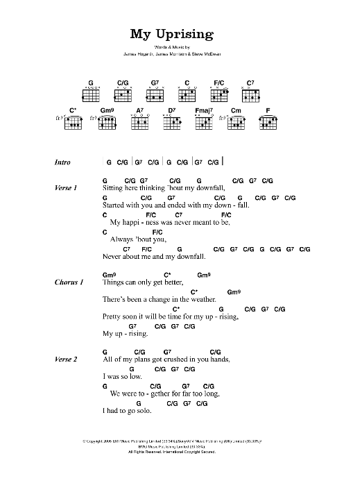 Download James Morrison My Uprising Sheet Music and learn how to play Lyrics & Chords PDF digital score in minutes