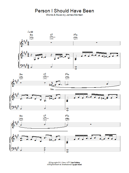 Download James Morrison Person I Should Have Been Sheet Music and learn how to play Piano, Vocal & Guitar (Right-Hand Melody) PDF digital score in minutes