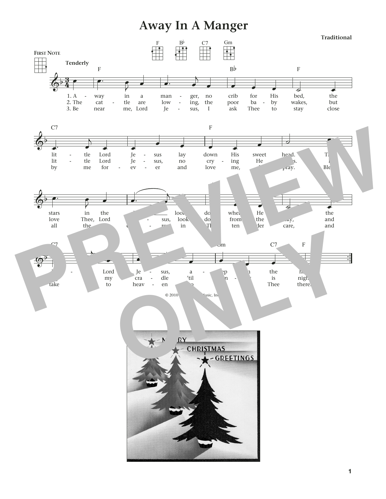 Download James R. Murray Away In A Manger Sheet Music and learn how to play Ukulele PDF digital score in minutes
