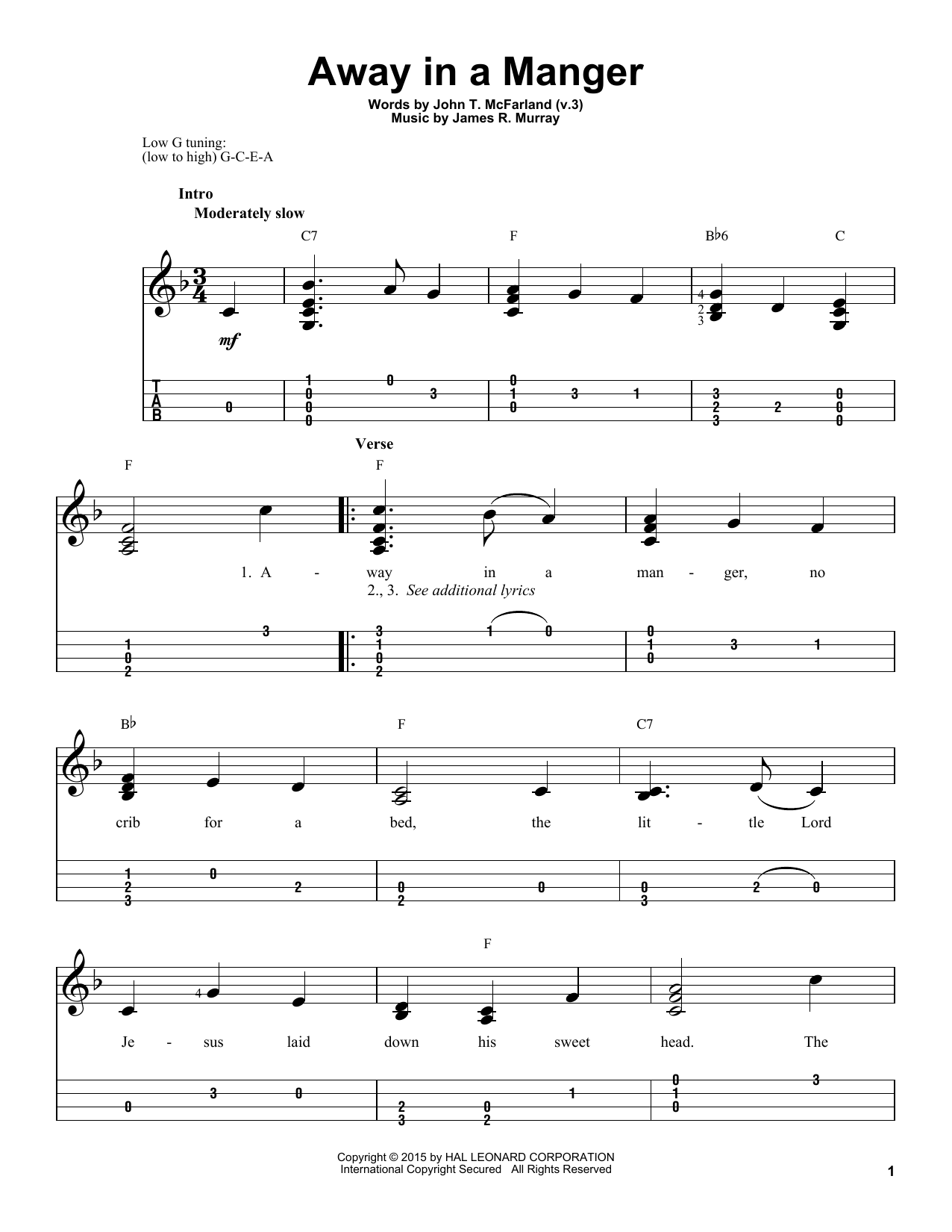 Download James R. Murray Away In A Manger Sheet Music and learn how to play Clarinet PDF digital score in minutes
