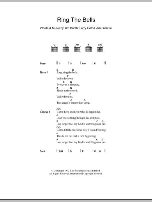 Download James Ring The Bells Sheet Music and learn how to play Lyrics & Chords PDF digital score in minutes