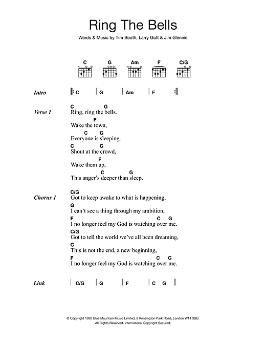 Download James Ring The Bells Sheet Music and learn how to play Lyrics & Chords PDF digital score in minutes