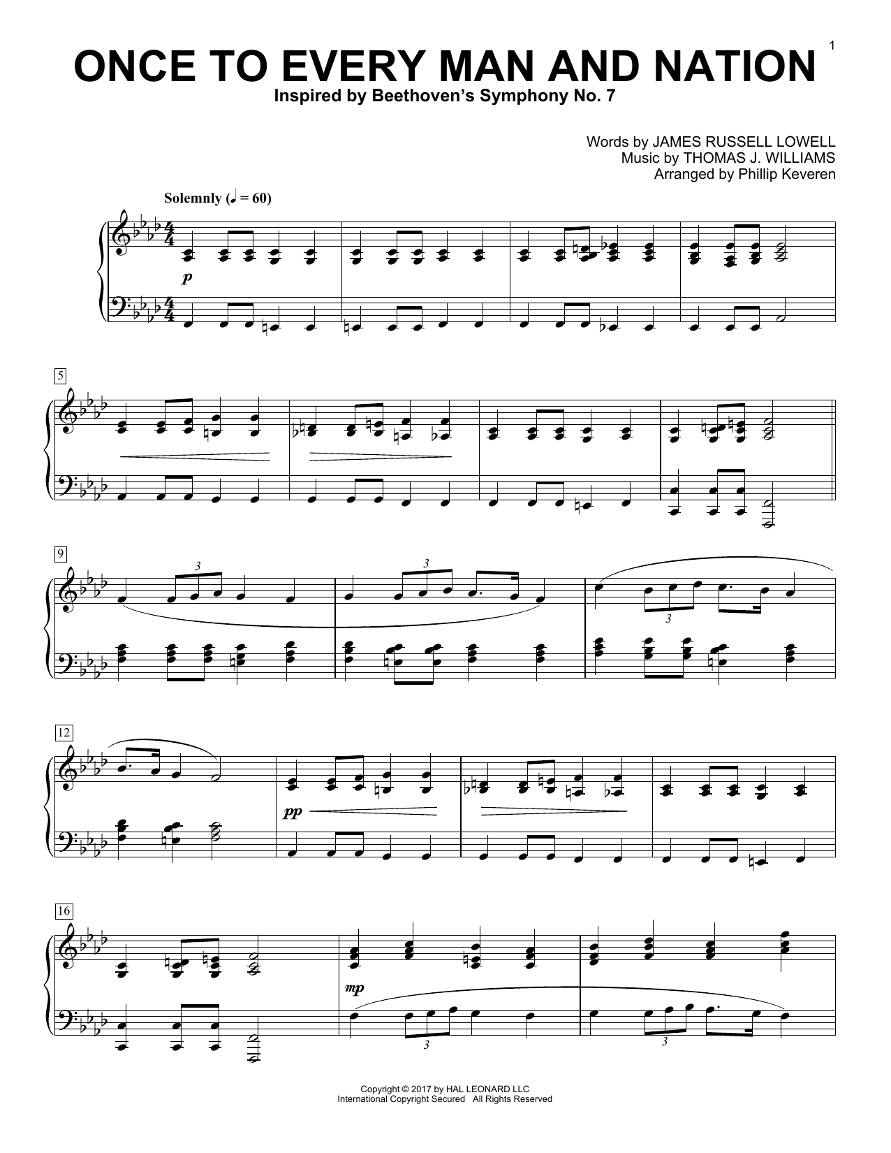 Download Phillip Keveren Once To Every Man And Nation Sheet Music and learn how to play Piano PDF digital score in minutes