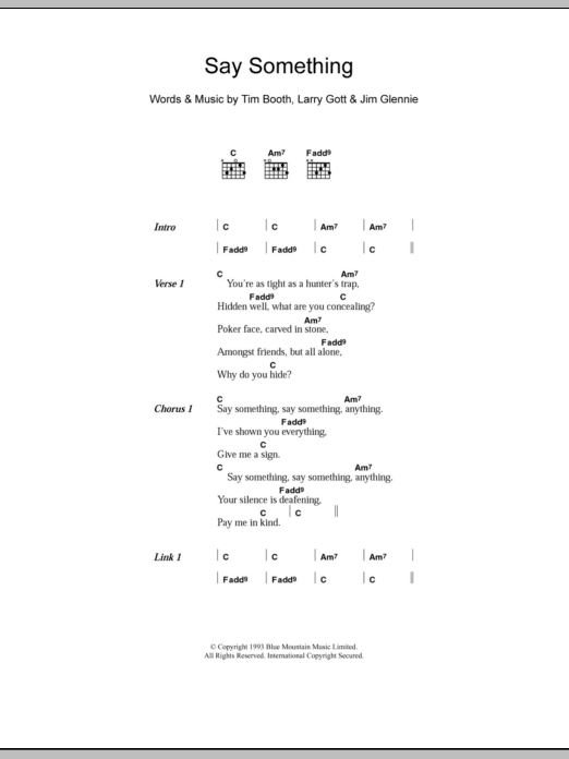 Download James Say Something Sheet Music and learn how to play Lyrics & Chords PDF digital score in minutes