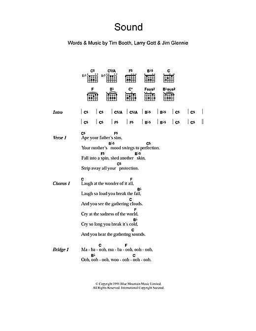 Download James Sound Sheet Music and learn how to play Lyrics & Chords PDF digital score in minutes