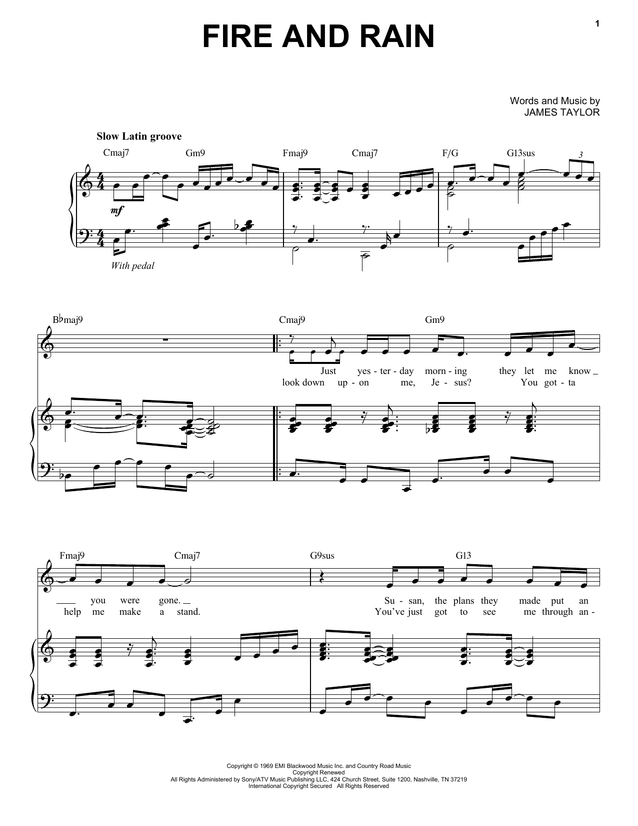 Download James Taylor Fire And Rain [Jazz version] (arr. Brent Edstrom) Sheet Music and learn how to play Piano & Vocal PDF digital score in minutes