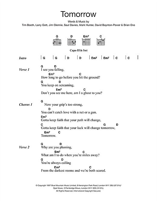 Download James Tomorrow Sheet Music and learn how to play Guitar Tab PDF digital score in minutes