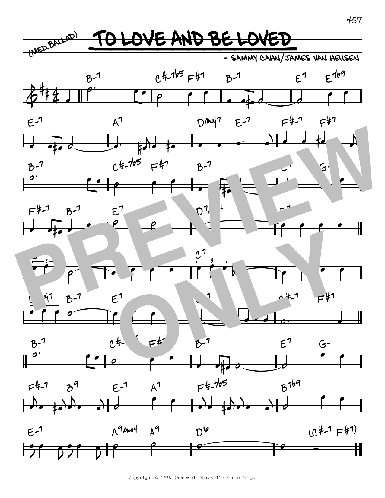 Download James Van Heusen and Sammy Cahn To Love And Be Loved Sheet Music and learn how to play Real Book – Melody & Chords PDF digital score in minutes