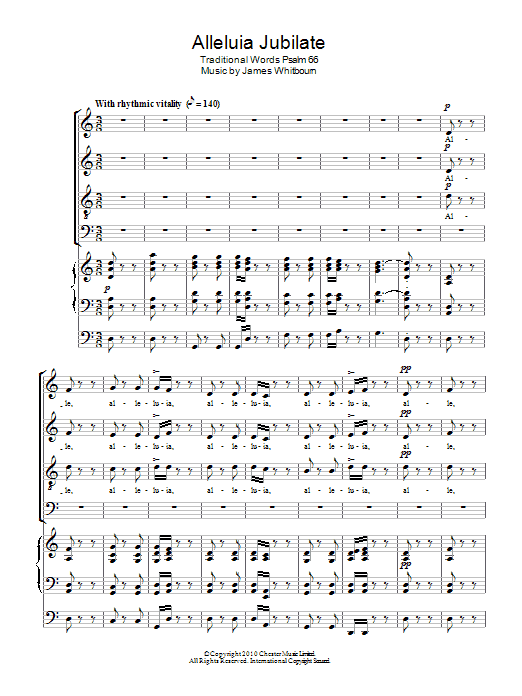 Download James Whitbourn Alleluia Jubilate Sheet Music and learn how to play SATB Choir PDF digital score in minutes