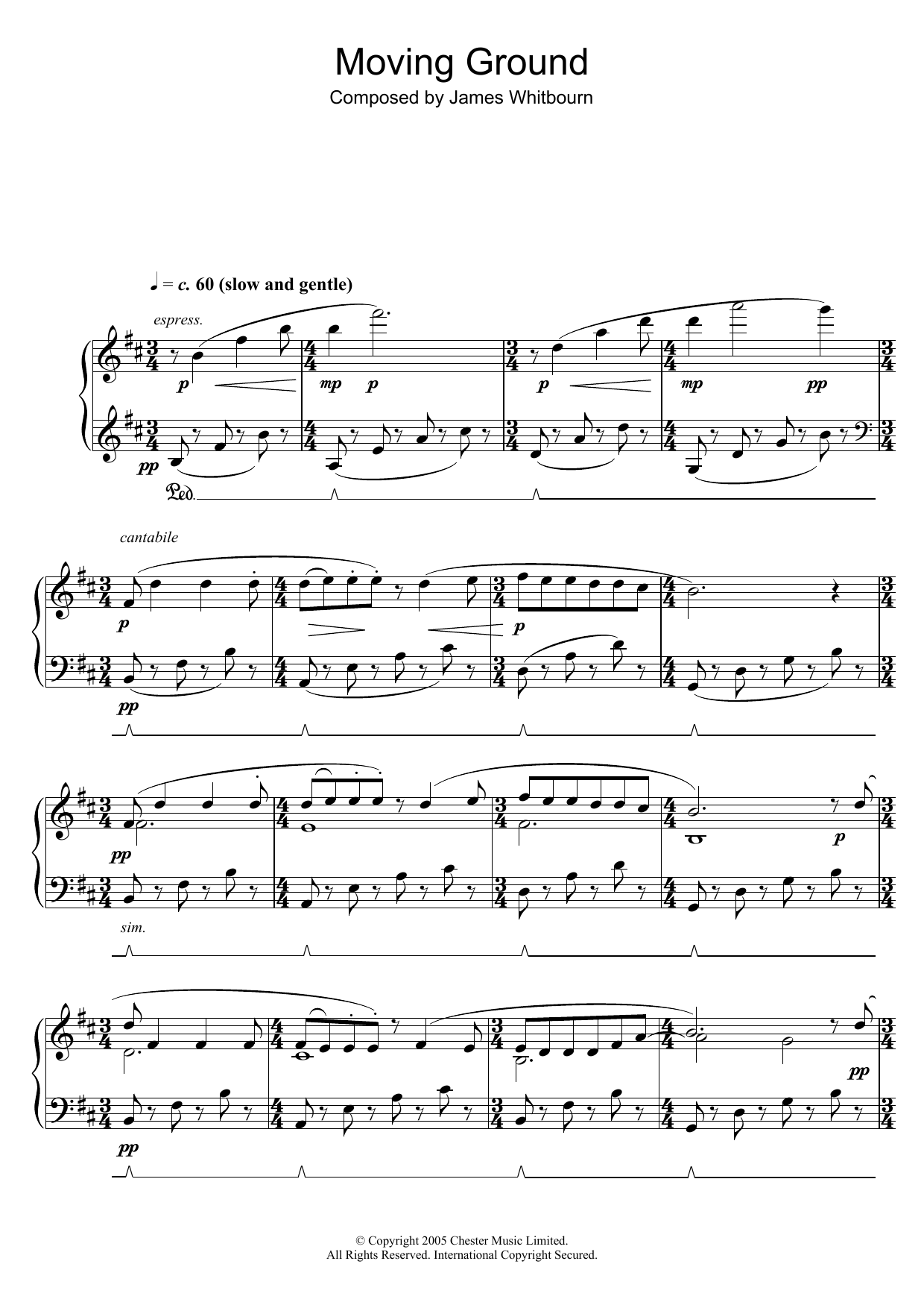 Download James Whitbourn Moving Ground Sheet Music and learn how to play Piano PDF digital score in minutes