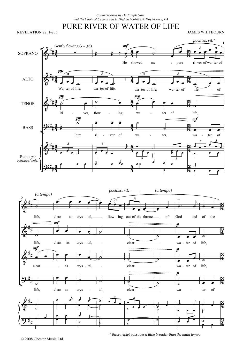 Download James Whitbourn Pure River Of Water Of Life Sheet Music and learn how to play SATB Choir PDF digital score in minutes