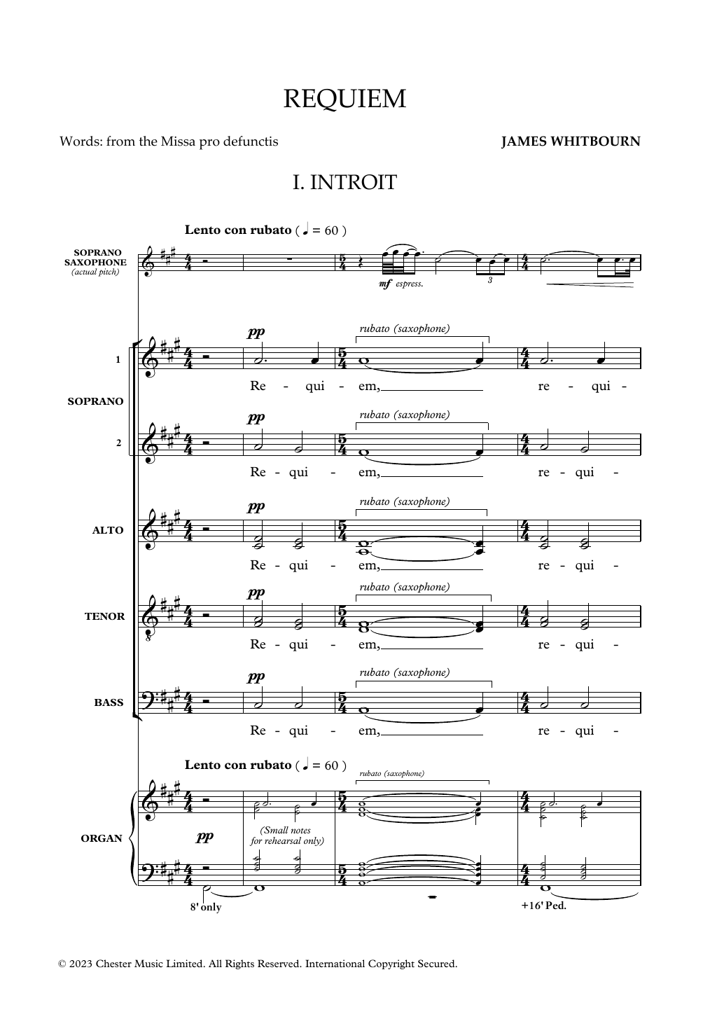 Download James Whitbourn Requiem (vocal score) Sheet Music and learn how to play Choir PDF digital score in minutes