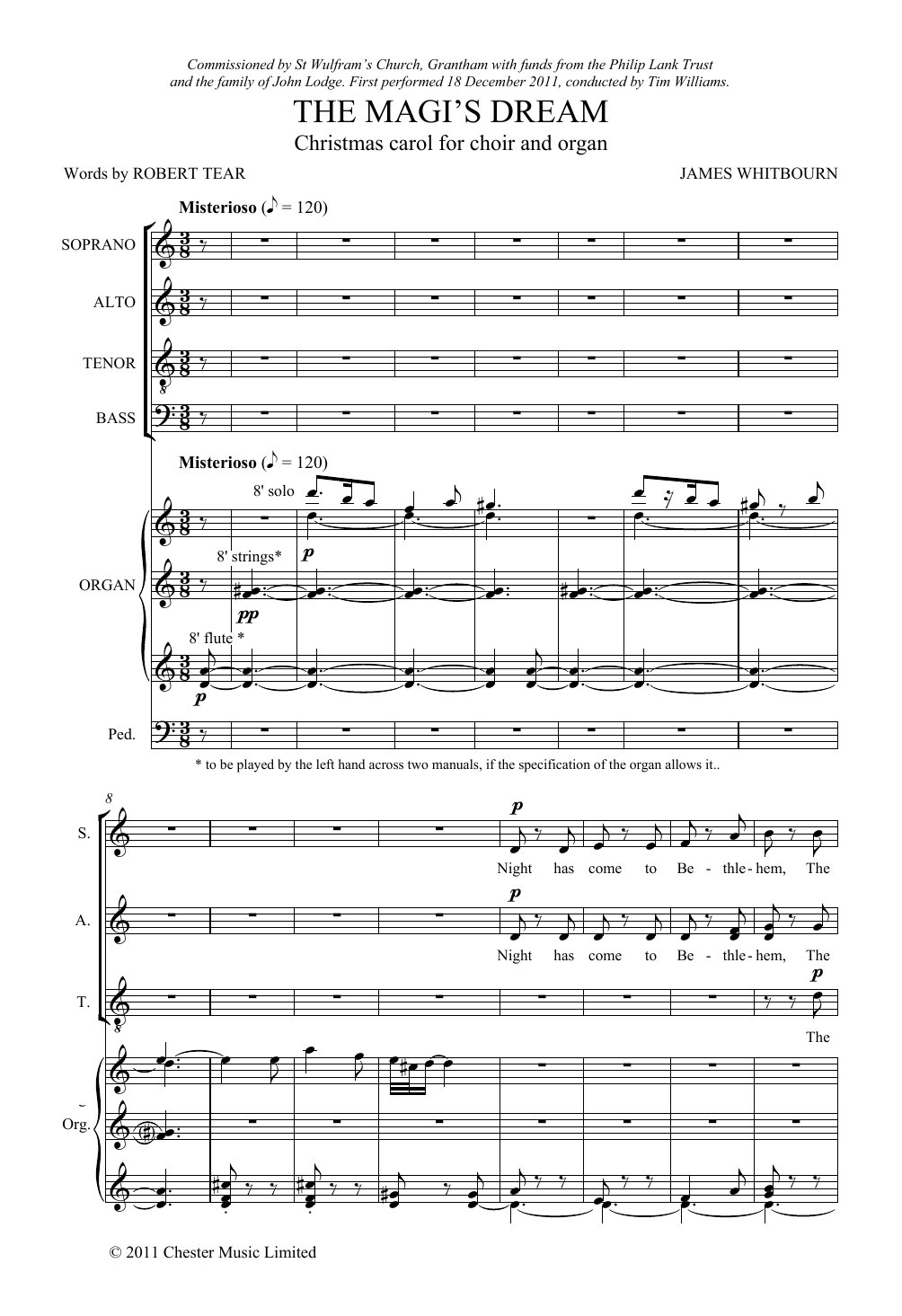 Download James Whitbourn The Magi's Dream Sheet Music and learn how to play SATB Choir PDF digital score in minutes