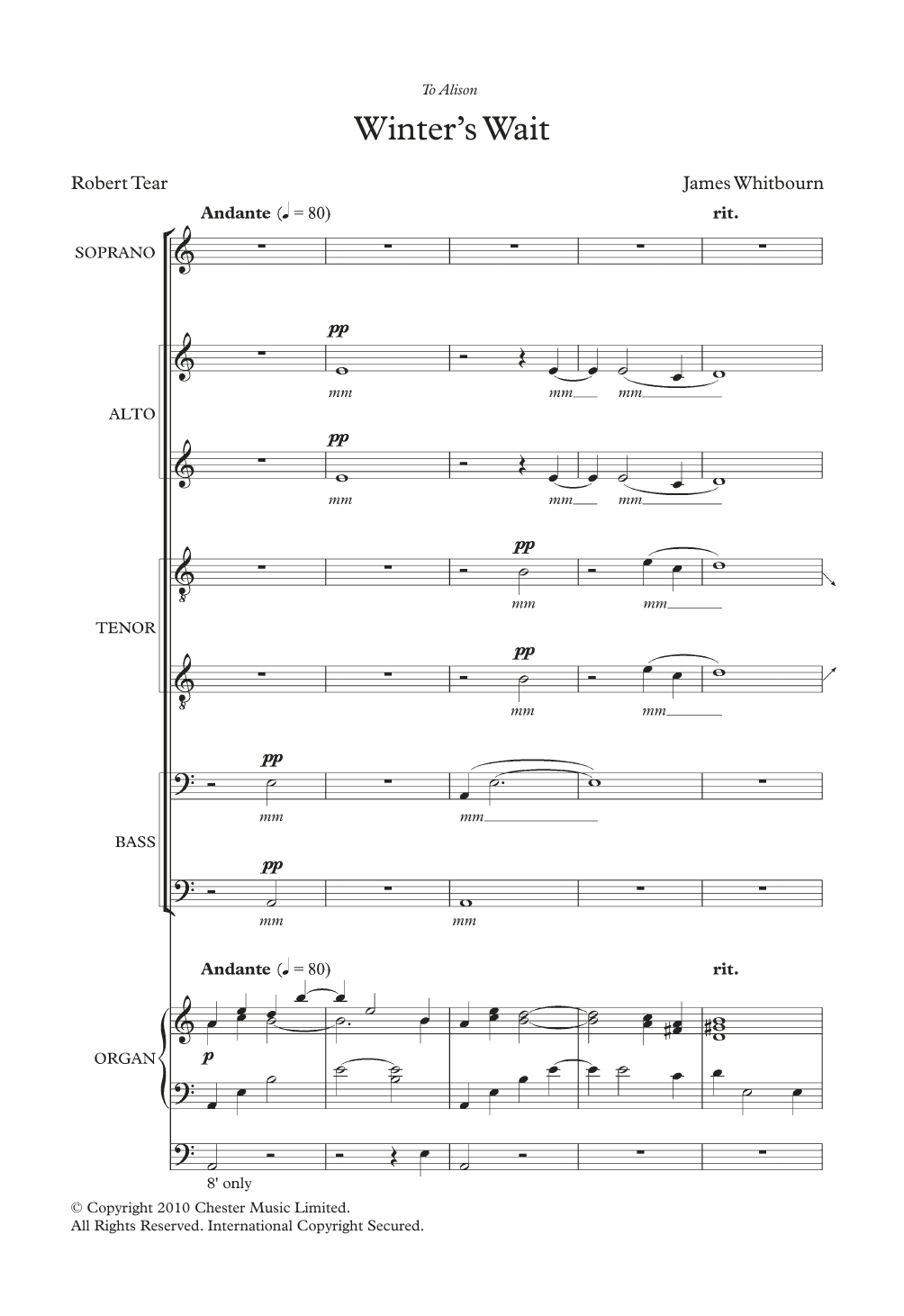 Download James Whitbourn Winter's Wait Sheet Music and learn how to play SATB Choir PDF digital score in minutes