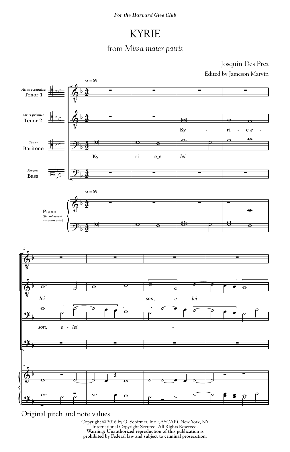 Download Jameson Marvin Kyrie Sheet Music and learn how to play TTBB PDF digital score in minutes