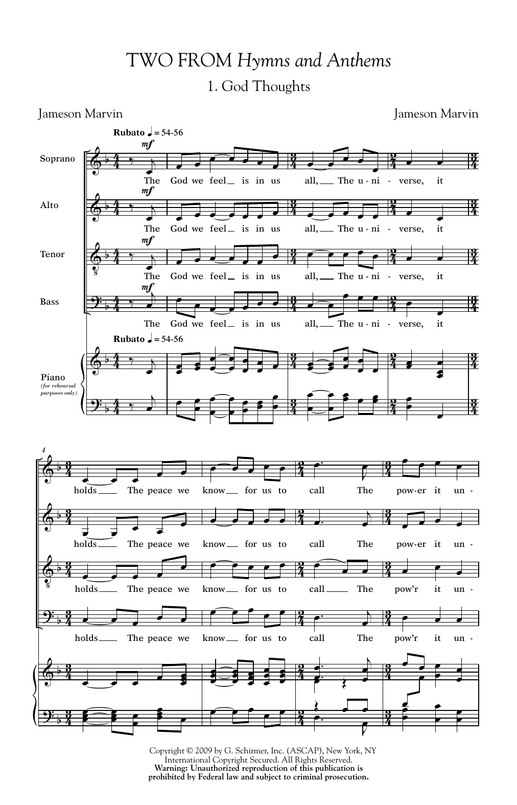 Download Jameson Marvin Majesty Of Mountains Sheet Music and learn how to play SATB PDF digital score in minutes