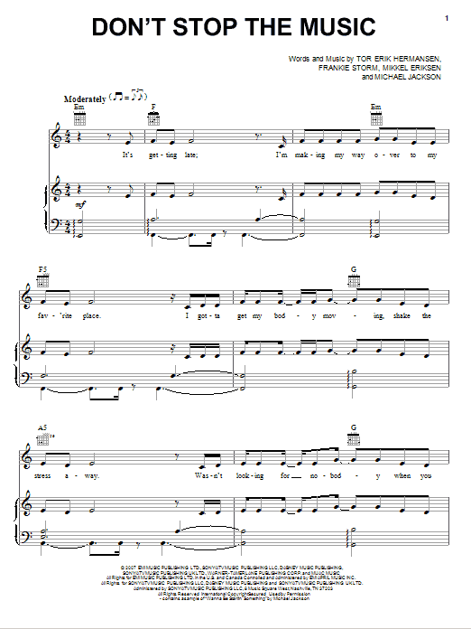 Download Jamie Cullum Don't Stop The Music Sheet Music and learn how to play Piano, Vocal & Guitar (Right-Hand Melody) PDF digital score in minutes