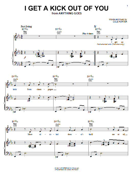 Download Jamie Cullum I Get A Kick Out Of You Sheet Music and learn how to play Piano, Vocal & Guitar (Right-Hand Melody) PDF digital score in minutes