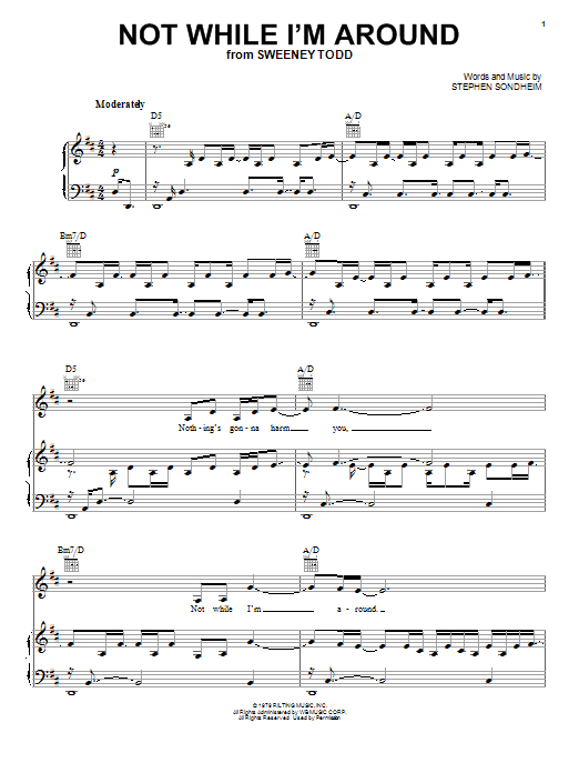 Download Jamie Cullum Not While I'm Around Sheet Music and learn how to play Piano, Vocal & Guitar (Right-Hand Melody) PDF digital score in minutes