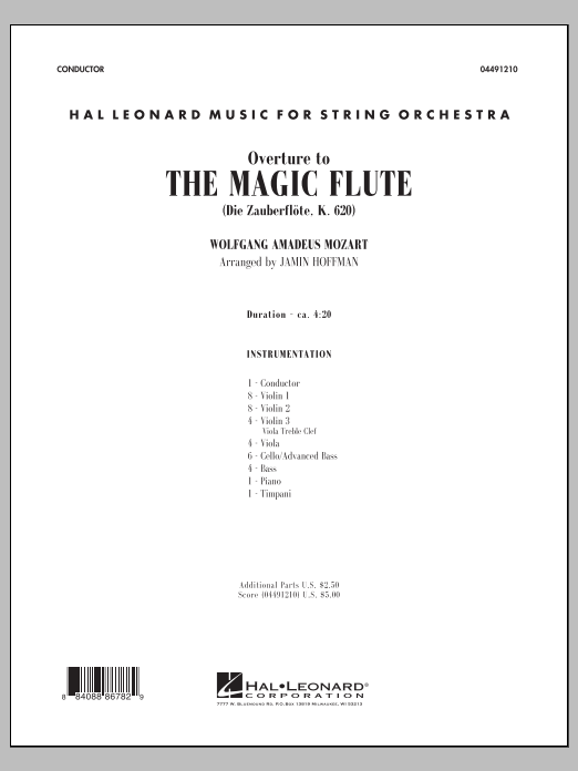Download Jamin Hoffman Overture to The Magic Flute - Full Score Sheet Music and learn how to play Orchestra PDF digital score in minutes