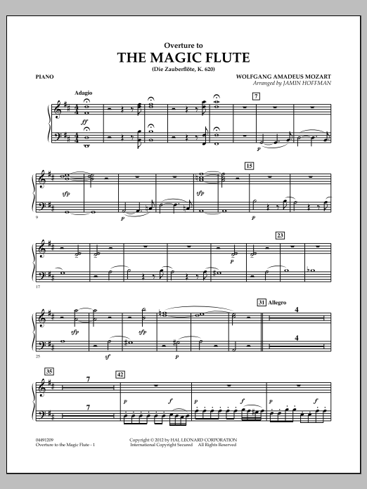 Download Jamin Hoffman Overture to The Magic Flute - Piano Sheet Music and learn how to play Orchestra PDF digital score in minutes